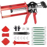 200ml 6.75 fl oz Dual Cartridge Epoxy Gun 1:1 2:1 Cartridge Bonding Black | All Metal Caulking Gun Heavy Duty Mix Ratio Professional Panel Auto Body Repair Structural Adhesive Construction