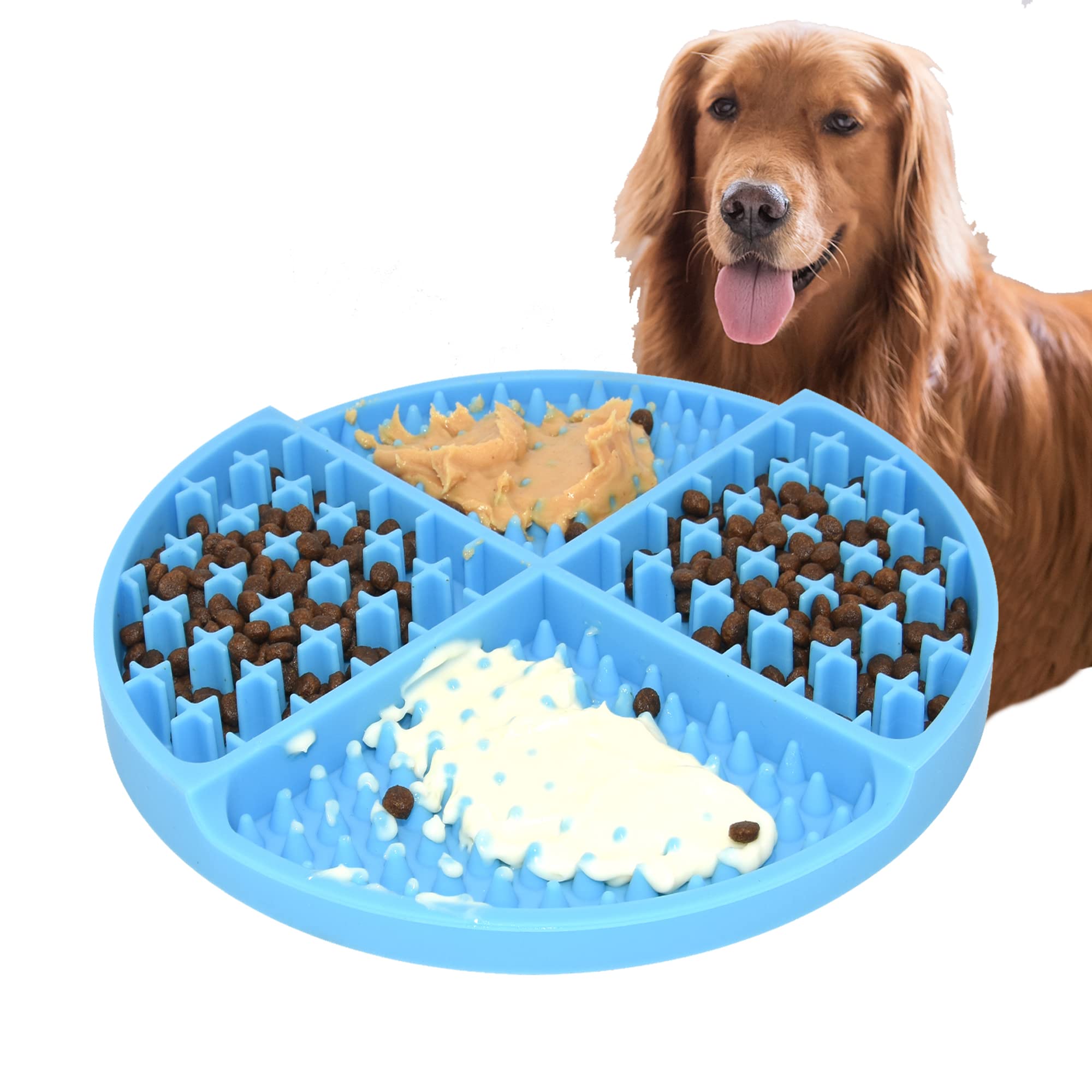 Bangp Slow Feeder Pet Mat, licky Pad for Dogs, Puppy Feeder, Fun Interactive Dog Mats, Relief Calming Mat Anxiety, Training Licking Mat Perfect for Pet, Lick Pad(Blue)