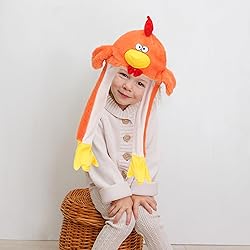 Bubblepompom Chicken Hat with Ears Moving Jumping