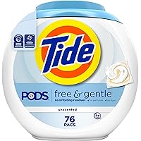 Tide PODS Free & Gentle Laundry Detergent Soap Pacs, 76 Count