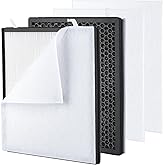 2 Pack C300 Filter Replacement Compatible with MOOKA C300 Air Purifier for Home Large Room 2800 Ft², 2 HEPA Filters and 4 Washable PreFilters for Bedroom, Dorm Room, Office