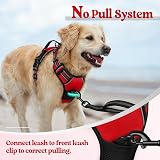 rabbitgoo Large Dog Harness No Pull Reflective Front Back Clip Adjustable XL Red view 6