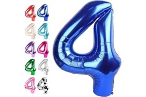 UPGESY 40 Inch Navy Blue Large Number 4 Birthday Balloon, Giant Number Four 14 24 34 40 44 Balloons, Foil Mylar Big Balloons for Anniversary Graduation Supplies Decorations