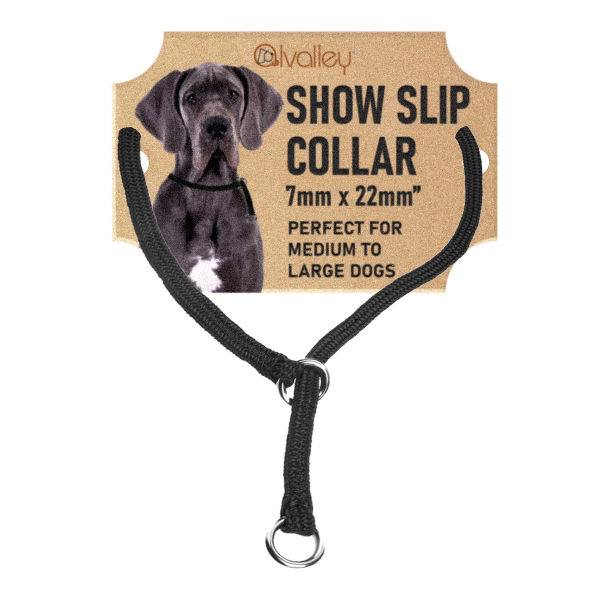Photo 1 of Show Slip Collar – Conformation Dog Collar – Flat Braided Premium Nylon – Chrome Plated Hardware Rings – Perfect for Small Pups to Large Dogs – Designer Dog Collar for Dog Shows