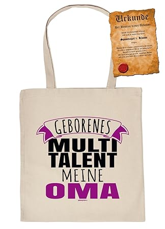 Taschestofftaschestoffbeutel Lustige Sprüchefun Urkunde