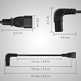 CERRXIAN C14 Male to Down Angle C13 Female PDU Power Cable 0.2M 7.8 Inch view 6