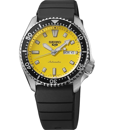 SEIKO セイコーインスツル Amazon.com: SRPL89 Seiko 5 SKX 42.5mm - Orange on Rubber Strap