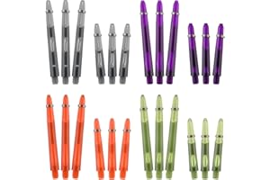 LinkVisions Dart Shafts for Soft and Steel Tips Aluminum Alloy Nylon Shaft PC Shaft Dart Stems 24 Pack