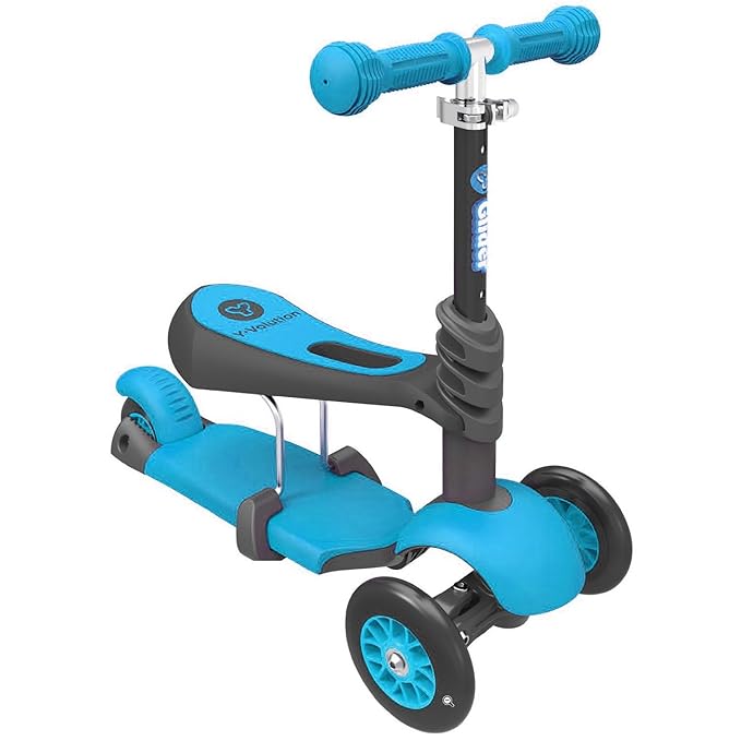 Childrens Yvolution Y Glider 3 in 1 Scooter Blue (NEW TO THE UK