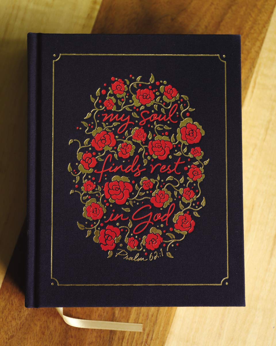 NIV, Journal the Word Bible for Women, Cloth over Board, Navy, Red Letter, Comfort Print: 500+ Prompts to Encourage Journaling and Reflection