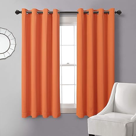 MYSKY HOME Orange Blackout Curtain 63 