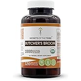 Secrets of the Tribe Butcher's Broom USDA Organic Capsules | Certified Organic Vegetarian Capsules, Herbal Dietary Supplement | Ruscus aculeatus Dried Root (120 Count)