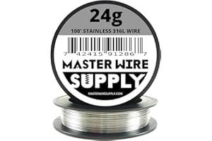 Stainless Steel 316L - 100' - 24 Gauge Wire - 100ft - 0.51mm - 0.02in - Made in USA - Master Wire Supply