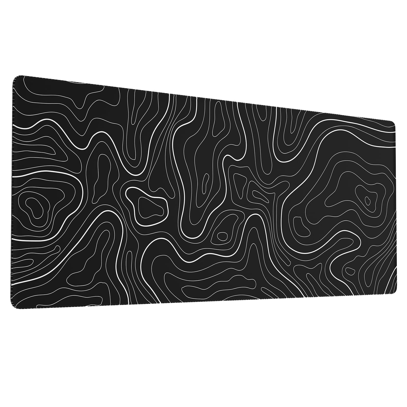 Photo 1 of Ovenbird Large Gaming Mouse Pad with Stitched Edges, Topographic Map Topo Mousepad Gaming, Extended XL Large Mousepad with Anti-Slip Base, Cool Mouse Pads for Desk, 31.5 x 11.8 in, Black