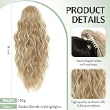 Fine Plus 18in Ponytail Extension Claw Clip Curly Wave Golden Blonde view 3