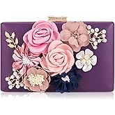 Milisente Evening Bag for Women, Flower Wedding Evening Clutch Purse Bride Floral Clutch Bag