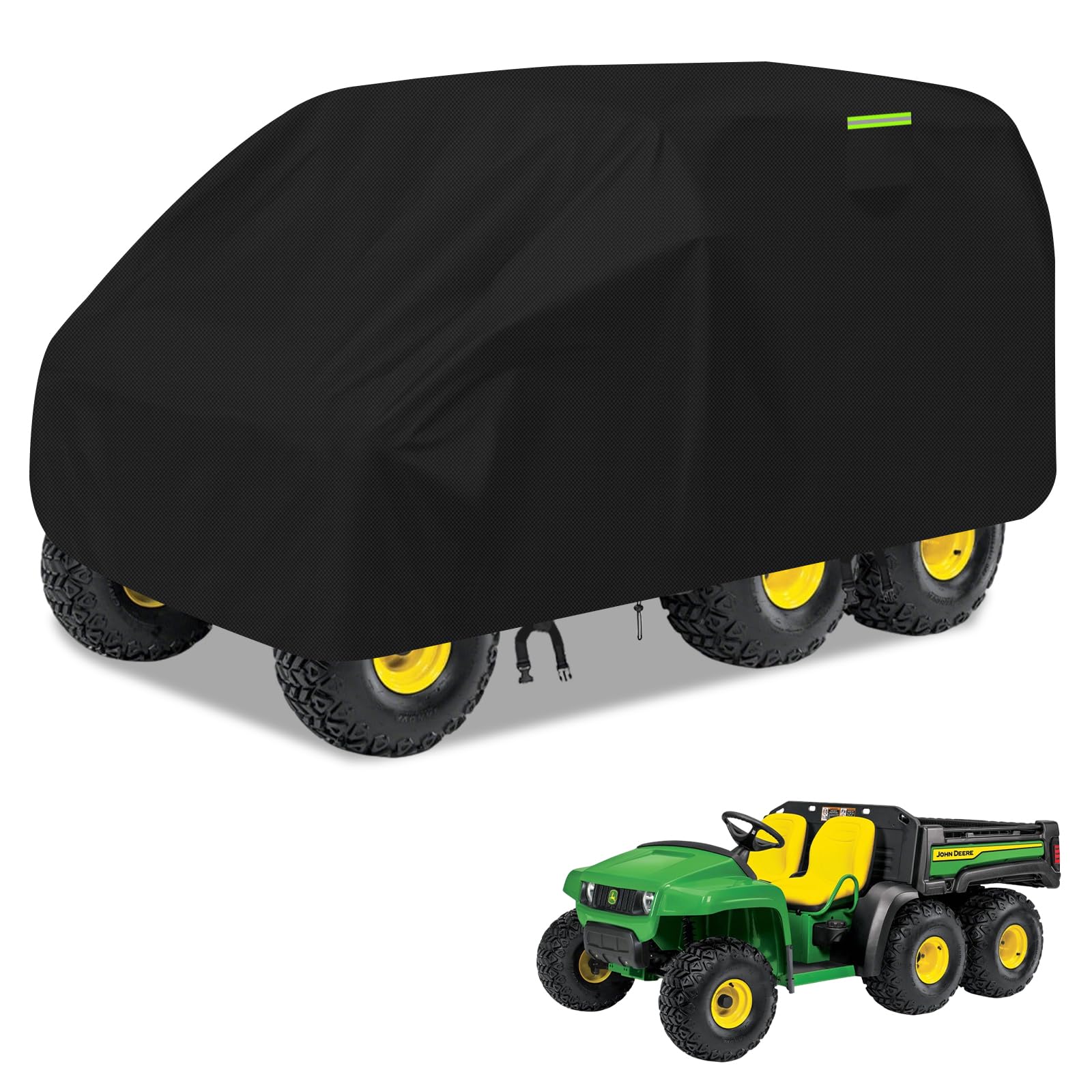 Photo 1 of Gator Cover for John Deere LP93547 CPLP93547, 600D Heavy Duty Waterproof UTV Cover Compatible with John Deere Gator TH 6×4 / TE 4×2 ,with Reflective Strips Drawstring & Storage Bag, UV, Dust