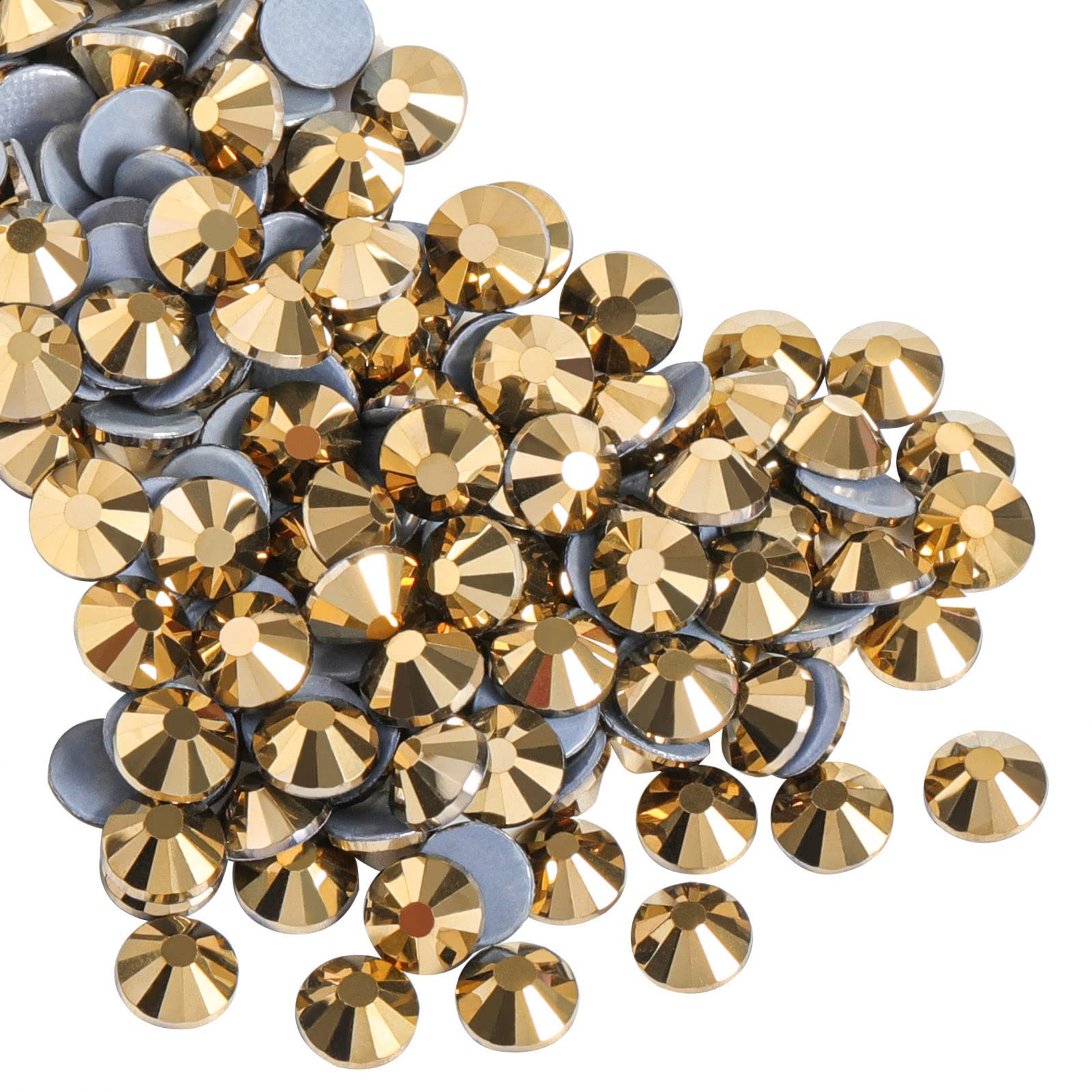 Beadsland Hotfix Rhinestones, 2880pcs Flatback Crystal Rhinestones for Crafts Clothes DIY Decorations, Aurum, SS10, 2.7-2.9mm — image 1