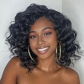 Leeven 10 Inch Pre Looped Ocean Wave Crochet Hair 8 Packs Black Short Curly Crochet Hair Boho Ocean Braids Pre Twisted Synthe