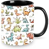 sagacitrix Dinosaur Coffee Mug 11 Ounces Funny Ceramic Cup Mug Coffee Cup for Women Men Applicable Microwave Decor