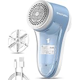 BEAUTURAL Fabric Shaver and Lint Remover, Rechargeable Sweater Defuzzer | 6-Leaf Blades, Electric Clothes Shavers to Trim Fuzz and Pills, Remove Pilling for Clothing, Furniture, Couch, Blanket