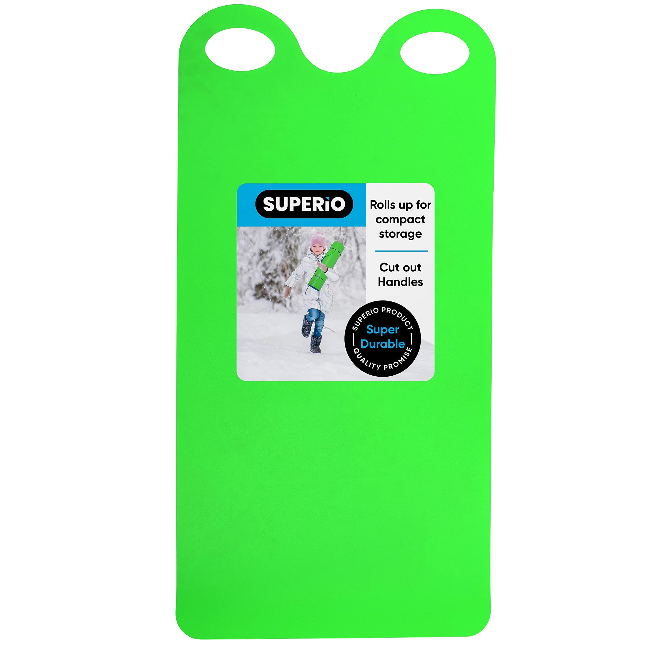 Photo 1 of Superio Flexible Carpet Sled, Rollup Flying Carpet with Handles, 54" Lightweight Snow Rolling Slider for Kids and Adults, Flat Snow Sled for Quilting (Green)