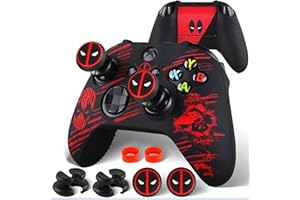 PlayRealm Silicone Skin Cover Sticker x 1 & Extender Grips x 2 for Xbox Series/One Controller Deapool