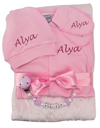 Baby Erstlingsset personalisiert Mädchen rosa