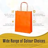 Thepaperbagstore 10 Orange Small Paper Party Bags With Handles 18x22x8cm view 3