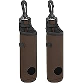 PATIKIL Golf Ball Carry Bag, 2 Pcs Golf Tee Holder Pouch Portable Neoprene Golf Ball Holder with Clip for Men and Women Storage Gifts, Brown