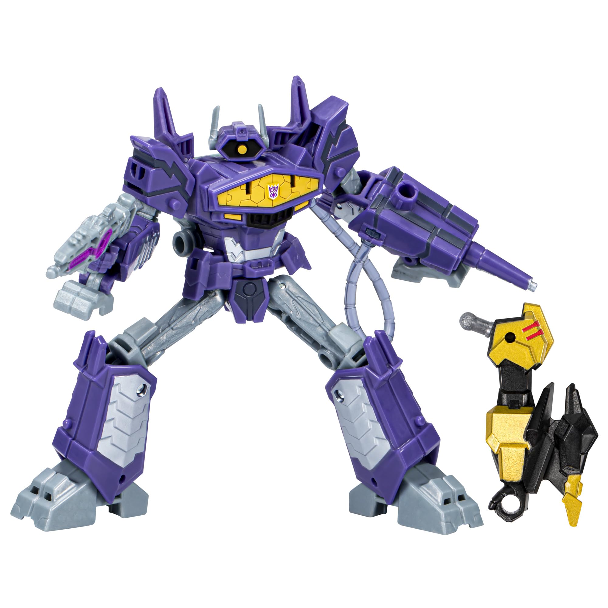 Transformers Toys EarthSpark Deluxe Class Shockwave, 12.5-cm Action Figure, Robot Toys for Children Aged 6 and Up