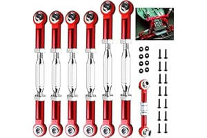 XZSNLYZ Adjustable 2023 Stainless Steel Turnbuckles/Camber Link for 1/10 Traxxas 4X4/2WD Slash VXL,Rustler VXL,Stampede VXL,Hoss 4X4,X-01,Bigfoot RC Car Hops Up Parts(Red)