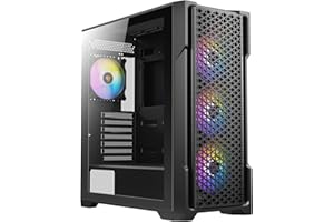 ANTEC AX Series AX90 Mid-Tower ATX Gaming Case, High-Airflow Mesh Front Panel, 4 x 120mm ARGB Fans Included, Tempered Glass Side Panels, 360mm Radiator Support