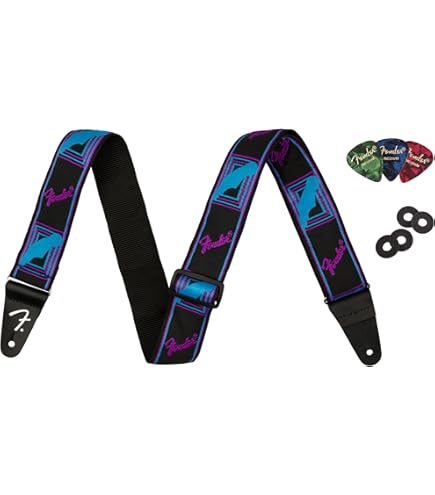 Amazon.com: Fender Monogrammed Guitar Strap, 2in, Red/White