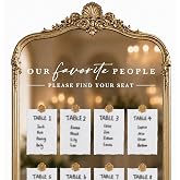 Wedding Mirror Decal, Seating Chart Header Decal, Our Favorite People Welcome Sign, Please Find Your Seat Mirror Sticker for Brides, Wedding Planners &amp; Reception Decor (White, 17" Wide)