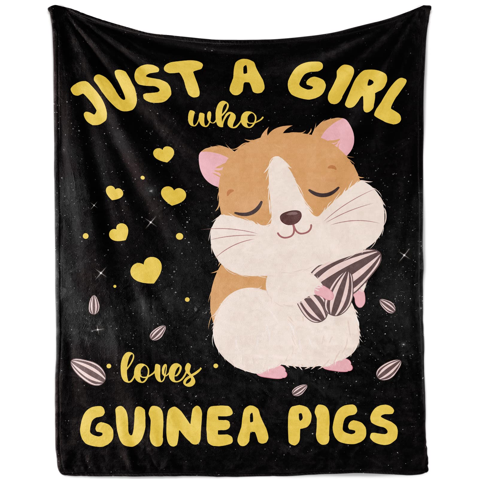 TUTUXMA Guinea Pig Blanket Girl,Just A Girl Who Loves Guinea Pigs Blankets,Super Soft Warm Cozy Fleece Guinea Throw GiftTeens,Guinea Pig Throw BlanketCouch Sofa,130x150cm Yellow Guinea Pig 130*150cm