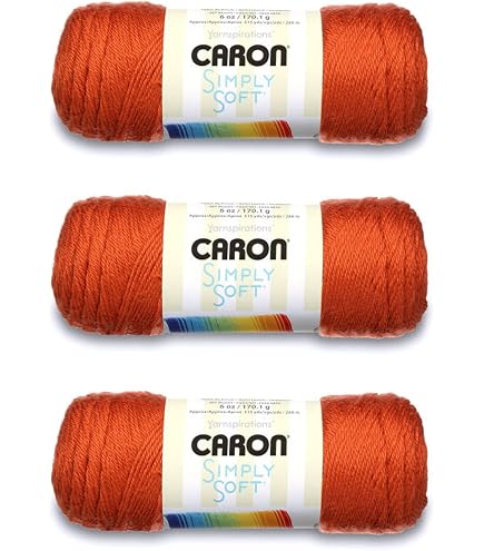 Amazon.com: Caron Simply Soft Yarn Solids (3-Pack) Pumpkin H97003-9765