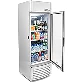 PremiumLevella PRF90DX Glass Door Display Refrigerator 9.0 cu ft Commercial Beverage Cooler Merchandiser With Customizable Li
