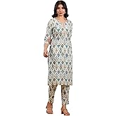 Janasya Indian Women's Cotton Casual Kurta Set for Women