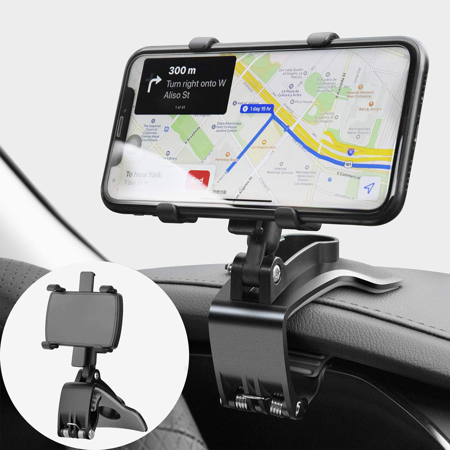 TOFURT Car Mobile Phone Holder 360 Degree Rotation Car Dashboard Cell Phone Mount Automobile Cradle Suitable for 4 to 7 Inch Smartphones
