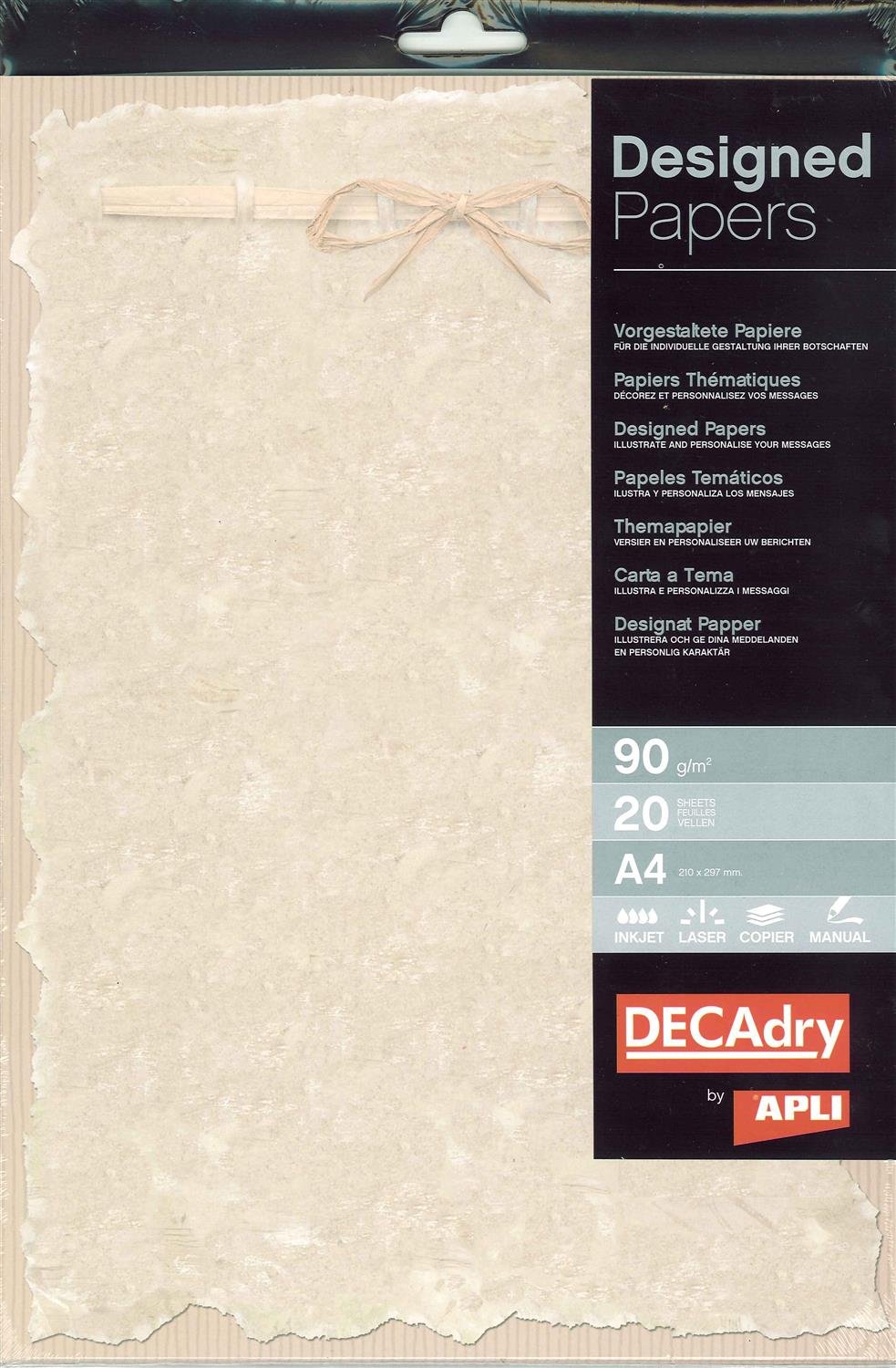 APLI 012122 Modern A4 90 g Pack of 20 Sheets Illustrated Parchment