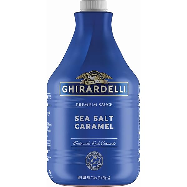 GHIRARDELLI CHOCOLATE COMPANY SEA SALT CARAMEL SAUCE PUMP BOTTLE, 87.3 OZ