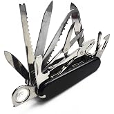 17-in-1 Stainless Steel Multitool (Multi-tool) Knife | Camping, Hunting, Emergency-preparedness, Fishing, DIY Home Activities