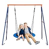SUPER DEAL Outdoor Kids Swing Set 40 inch Saucer
