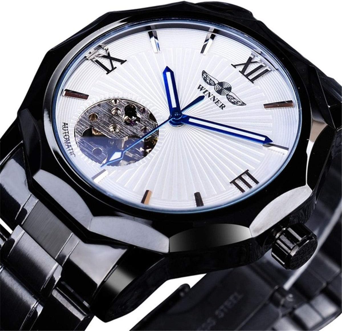 Winner Mens Watches Business Classic Mechanical Date Stainless Steel
