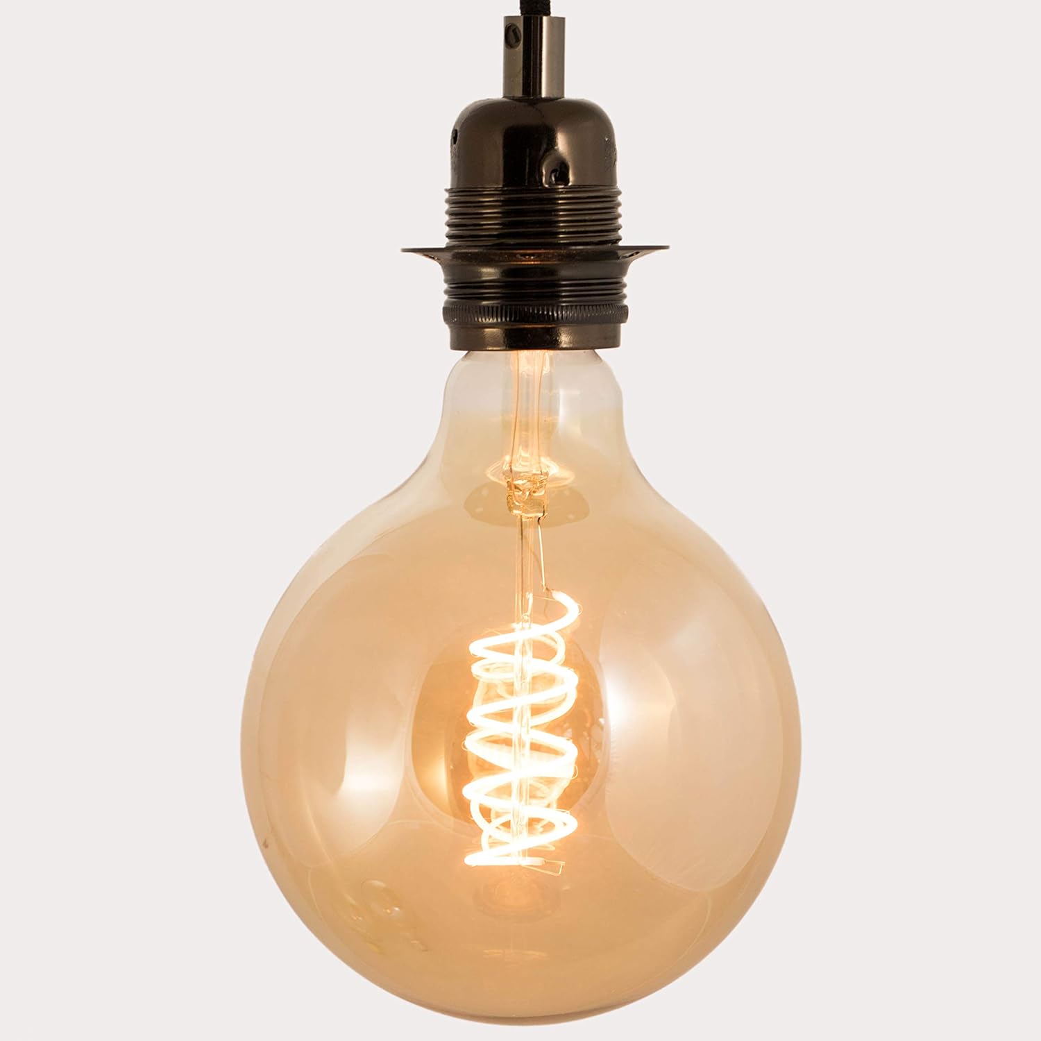 William & Watson LED Bulb E27 Dimmable Edison Screw Filament Retro Light Bulb with XL Extra Large G125 Globe 125mm Amber Glass - Image 5