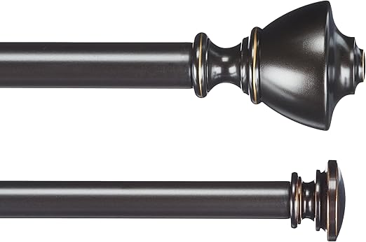 Amazonbasics 2 54 Cm Double Curtain Rod With Urn Finials 1 83 To
