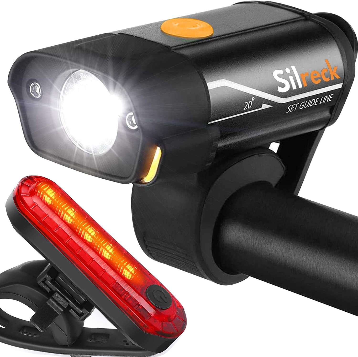 USB Rechargeable Bike Lights SetWater resistant Tail & Front Light