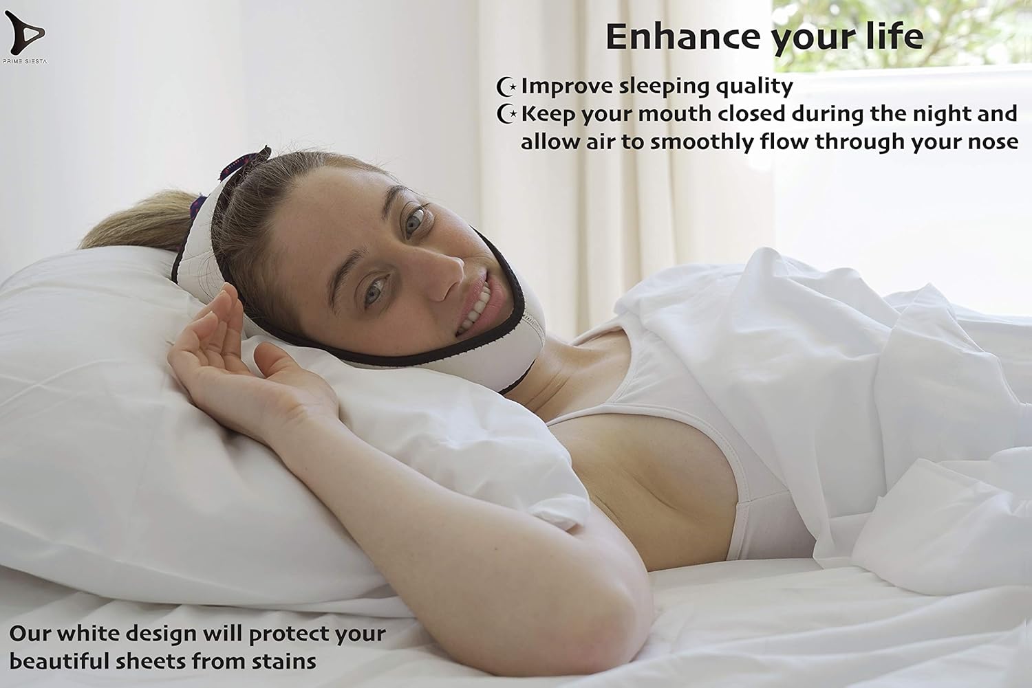 PrimeSiesta: Chin Strap for Snoring - Snore Stopper & Anti Snore Chin Strap for CPAP Users - Breathable, Flexible & Easily Adjustable with Eversoft Technology: Health & Personal Care