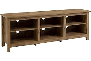 Walker Edison Wren Classic 6 Cubby TV Stand for TVs up to 80 Inches, 70 Inch, Barnwood